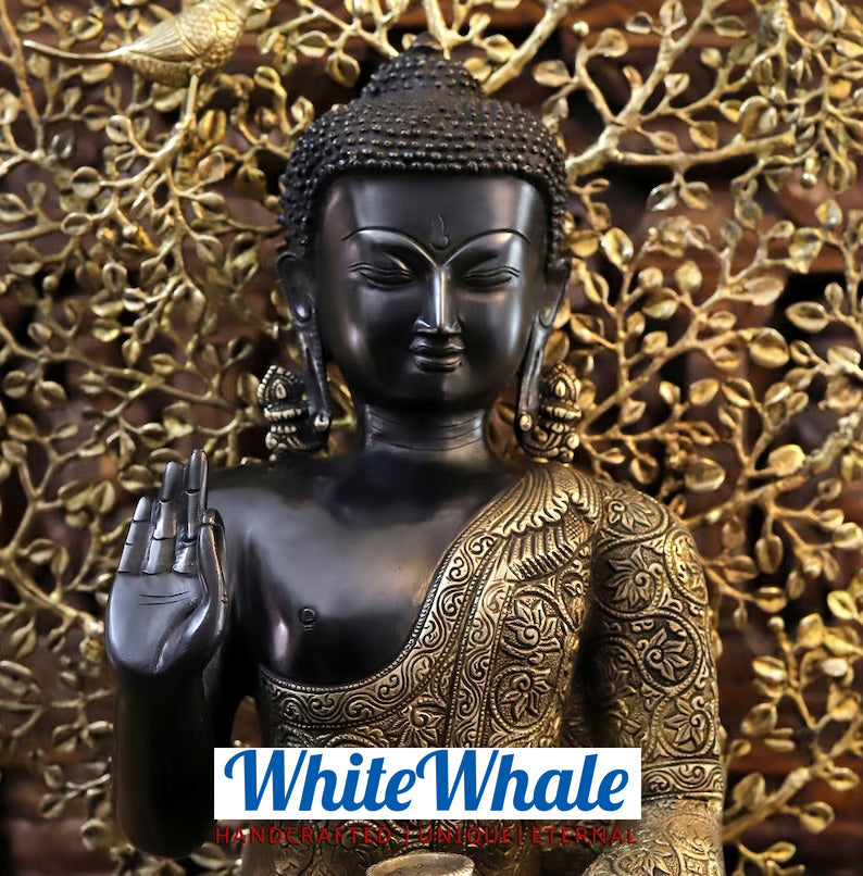 White Whale Brass Buddha Statue Blessing Murti for Home Decor Entrance –  Whitewhale