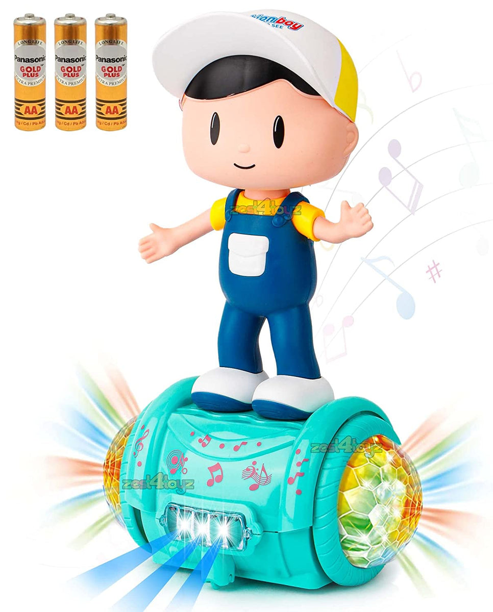 White Whale 360 Degree Rotating Musical Dancing Boy with 5D Light & Mu