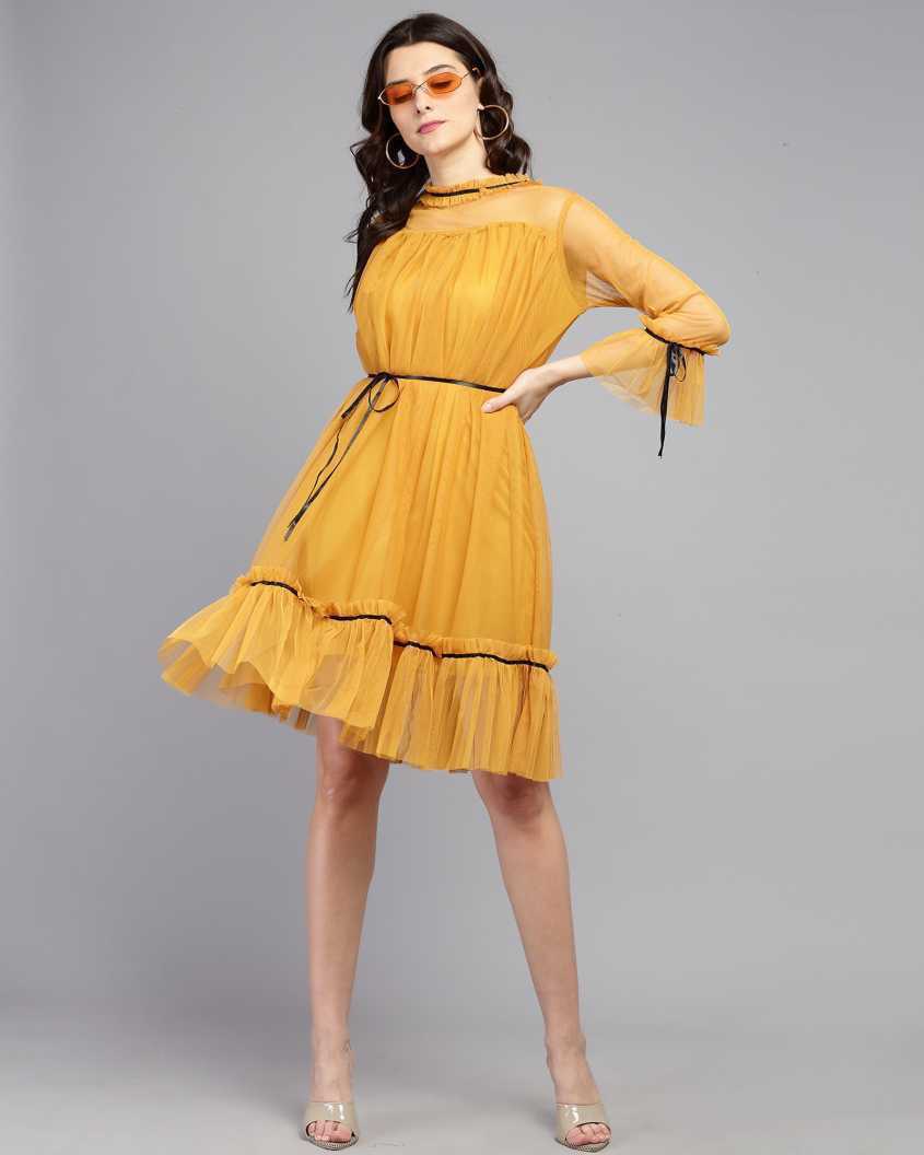 Whitewhale New Hot Stylish Knee Length Western Dress