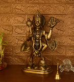 White Whale Brass Lord Hanuman Lifting Mountain Statue Hindu God Idols Balaji/Bajrangbali Murti for Gift & Home Décor