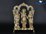 White Whale Ram Darbar Lord Rama Laxman and Sita Hanuman Brass Statue Religious Sculpture Idol Home Dacor