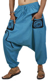 Whitewhale Mens Womens Cotton Pockets Harem Yoga Baggy Genie Hippie Pants