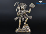 White Whale Lord Hanuman Brass Statue Religious Strength God Sculpture Idol