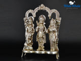 White Whale Ram Darbar Lord Rama Laxman and Sita Hanuman Brass Statue Religious Sculpture Idol Home Dacor