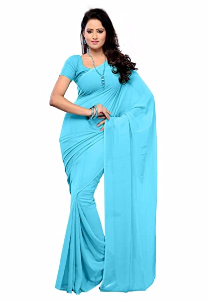 Whitewhale Bollywood Plain Georgette Saree Traditional Party/Wedding Wear