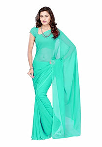 Whitewhale Bollywood Plain Georgette Saree Traditional Party/Wedding Wear