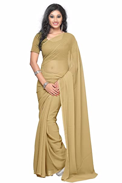 Whitewhale Bollywood Plain Georgette Saree Traditional Party/Wedding Wear