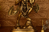 White Whale Brass Lord Hanuman Lifting Mountain Statue Hindu God Idols Balaji/Bajrangbali Murti for Gift & Home Décor