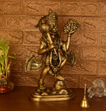 White Whale Brass Lord Hanuman Lifting Mountain Statue Hindu God Idols Balaji/Bajrangbali Murti for Gift & Home Décor