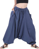 Whitewhale Men Women Cotton Summer Loose Baggy Hippie Boho Gypsy Harem Pants