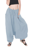 Whitewhale Men Women Cotton Summer Loose Baggy Hippie Boho Gypsy Harem Pants