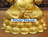 White Whale Lord Ganesh Murti Ganesha Idol Ganpati Bhagwan Brass Statue for Home Decoration Showpiece