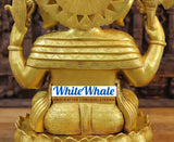 White Whale Lord Ganesh Murti Ganesha Idol Ganpati Bhagwan Brass Statue for Home Decoration Showpiece