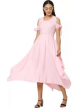 WhiteWhale Dresses for Women Regular Women's  Fit and Flare Floral Solid Dress.