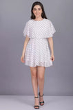 WhiteWhale Dresses for Women Regular Women's Fit & Flare Polka Print Short Dress.