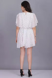 WhiteWhale Dresses for Women Regular Women's Fit & Flare Polka Print Short Dress.