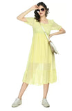 WhiteWhale Dresses for Women Regular Women's Fit & Flare Polka Print Comfirtable Dress.