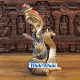 White Whale Brass Modern Ganesha in Detailed Semi Precious Stone Work