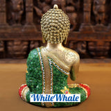 White Whale Brass Buddha Statue Blessing Murti Home Decor Office Table Feng Shui