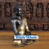 White Whale Brass Bhumisparsha Mudra Buddha (Gesture For Granting All Wishes) in Classic Black and Gold Finish