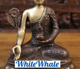 White Whale Brass Small Buddha Sitting in Meditation Position(Varada Mudra)