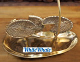 White Whale Brass Elegant Lily Pond Urli / Service Stand for Decoration - High End Decor