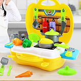 White Whale Briefcase Kitchen Set for Kids Girls Toys | Kids Toys for Girls Kitchen Cooking Toy Set with Briefcase for Girls (Yellow Kitchen Set)