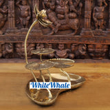 White Whale Brass Elegant Lily Pond Urli / Service Stand for Decoration - High End Decor