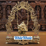 White Whale Brass Madhuram Anuraga Radha Krishna on a Swing - Spectacular Idol Made in Coimbatore and Embellished in Mysore | Best for Temple, Gifting