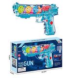 White Whale Concept Musical Transparent Glow Gear Gun with 3D Lights and Music Pretend Play Toy Gun for 2 to 5 Year Kids Baby Toy, Multi Color (Transparent Gun-Assorted)