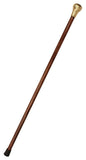 White Whale Round Handle Walking Stick - Men Derby Canes and Wooden Walking Stick for Men and Women - 37" Brown Ebony Brass Handle in Golden Tone Natural Wood Unisex Cane