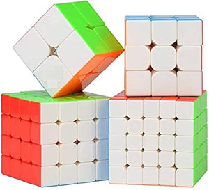 White Whale Speed Cube Combo Set 2x2x2 3x3x3 4x4x4 5x5x5 Magic Puzzle Stickerless Speed Cube Set of 4