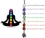 White Whale Bundle - 2 Items 7 Chakra Car Hanging Ornament Reiki Healing Crystals Tassel Window Home Wall Hanging Ornament + 7 Chakra Healing Crystals Yoga Beads Braided Rope Bracelet