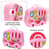 White Whale Kitchen Set for Kids Girls Pretend Play Toys Portable Suitcase Cooking Set Toys Kitchen Set