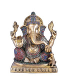 White Whale Ganesha Statue, Sitting Lord Ganesha Idol on Lotus, Ganapati, Vinayaka. Hindu Elephant God & Good Luck Gift for New Beginnings