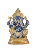 White Whale Ganesha Statue, Sitting Lord Ganesha Idol, Ganapati, Vinayaka. Hindu Elephant God & Good Luck Gift for New Beginnings