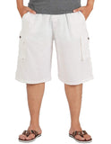 Whitewhale Mens Cotton Summer Casual Lounge Cargo Shorts Pants Elastic Waist