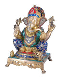 White Whale Ganesha Statue, Sitting Lord Ganesha Idol, Ganapati, Vinayaka. Hindu Elephant God & Good Luck Gift for New Beginnings