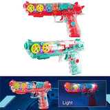 White Whale Concept Musical Transparent Glow Gear Gun with 3D Lights and Music Pretend Play Toy Gun for 2 to 5 Year Kids Baby Toy, Multi Color (Transparent Gun-Assorted)