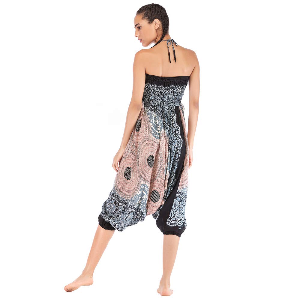 2 in 1 Harem Trousers/Bandeau Jumpsuit in Blue & Pink – likemary