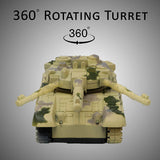 White Whale Remote Control Army Battle Tank 360 Rotating Turret with Light Sound Toy for Boys