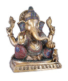 White Whale Ganesha Statue, Sitting Lord Ganesha Idol on Lotus, Ganapati, Vinayaka. Hindu Elephant God & Good Luck Gift for New Beginnings