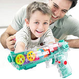 White Whale Concept Musical Transparent Glow Gear Gun with 3D Lights and Music Pretend Play Toy Gun for 2 to 5 Year Kids Baby Toy, Multi Color (Transparent Gun-Assorted)