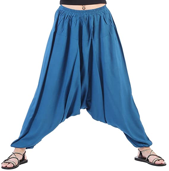 Buy Sojanya Men Silk Blend Blue Solid Harem Pant - Harem Pants for Men  7385491 | Myntra