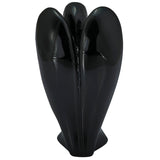 White Whale Black Obsidian Healing Crystal Gemstone Carved Pocket Crystal Guardian Angel Figurines