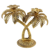 White Whale Metal Gold Plated (Palm) Khajur Candle Holder for Home Hotal Decor Candle Stand Tree Statue for Candle Light Dinner & Dining Table Decorative Showpiece for Decoration & Gift Purpose