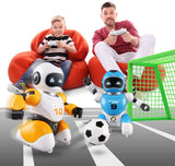 White Whale Remote Control Soccer Robot Toy with USB Charging and Multifuctional Remote