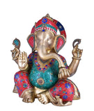 White Whale Brass Ganesha Statue Sitting On Jhula | Swing Ganesh | God of Good Luck | Large Size Ganesha | Lord Vinayaka | Ganapati