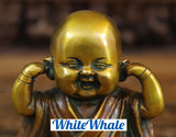 White Whale Brass Three Wise Monks - Messengers of Hear, See & Speak No Evil - Statues of Joy and Happiness