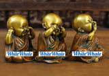 White Whale Brass Three Wise Monks - Messengers of Hear, See & Speak No Evil - Statues of Joy and Happiness